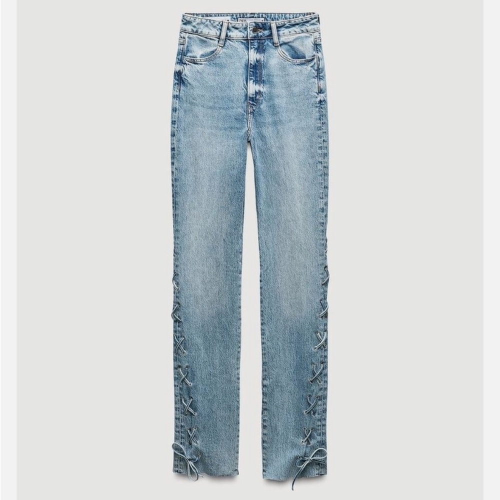 Zara super high rise slim leg long length comfotr Jeans, size 8, new